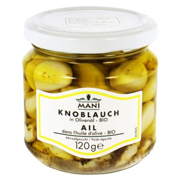 evas-apples.ch-Mani-Knoblauch in Olivenöl, Bio, 120g-3