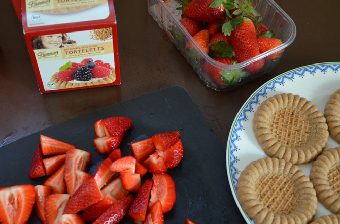 Vegane Torteletts von Flemming und Erdbeeren